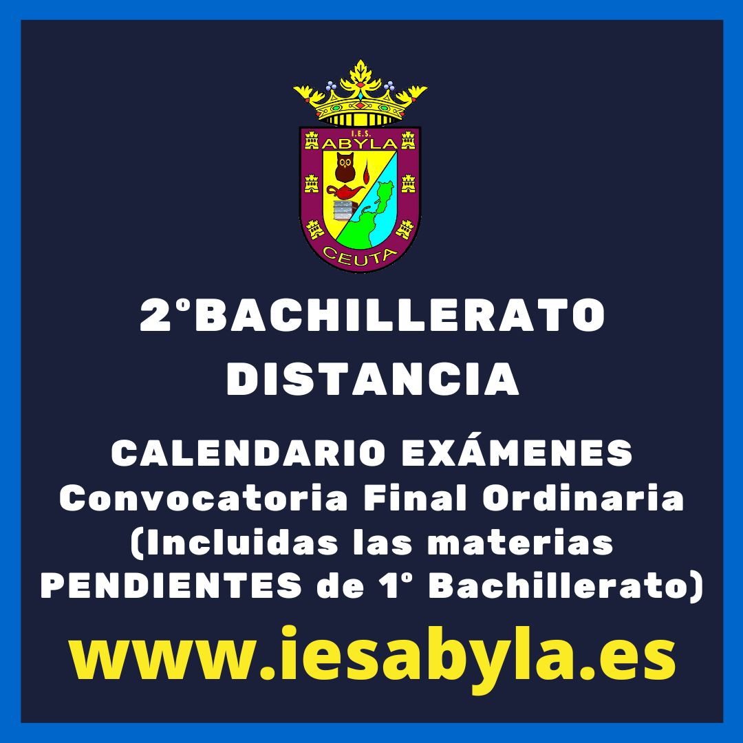 Calendario examenes DISTANCIA 3