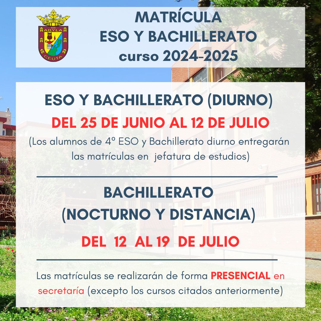 Copia de IG Matriculación ESO BACHILLERATO 202324
