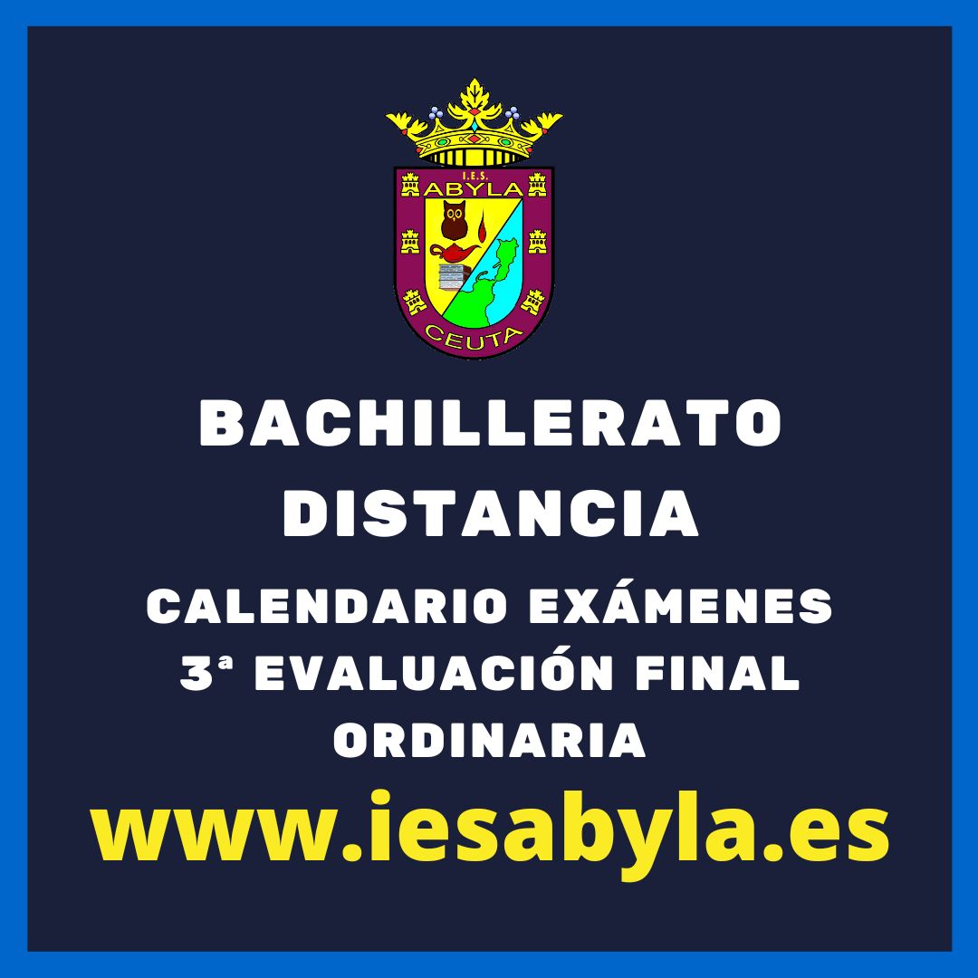 calendario examenes Bach DISTANCIA 2