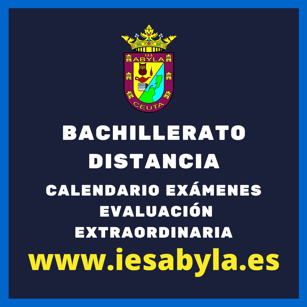 calendario examenes Bach DISTANCIA extraor