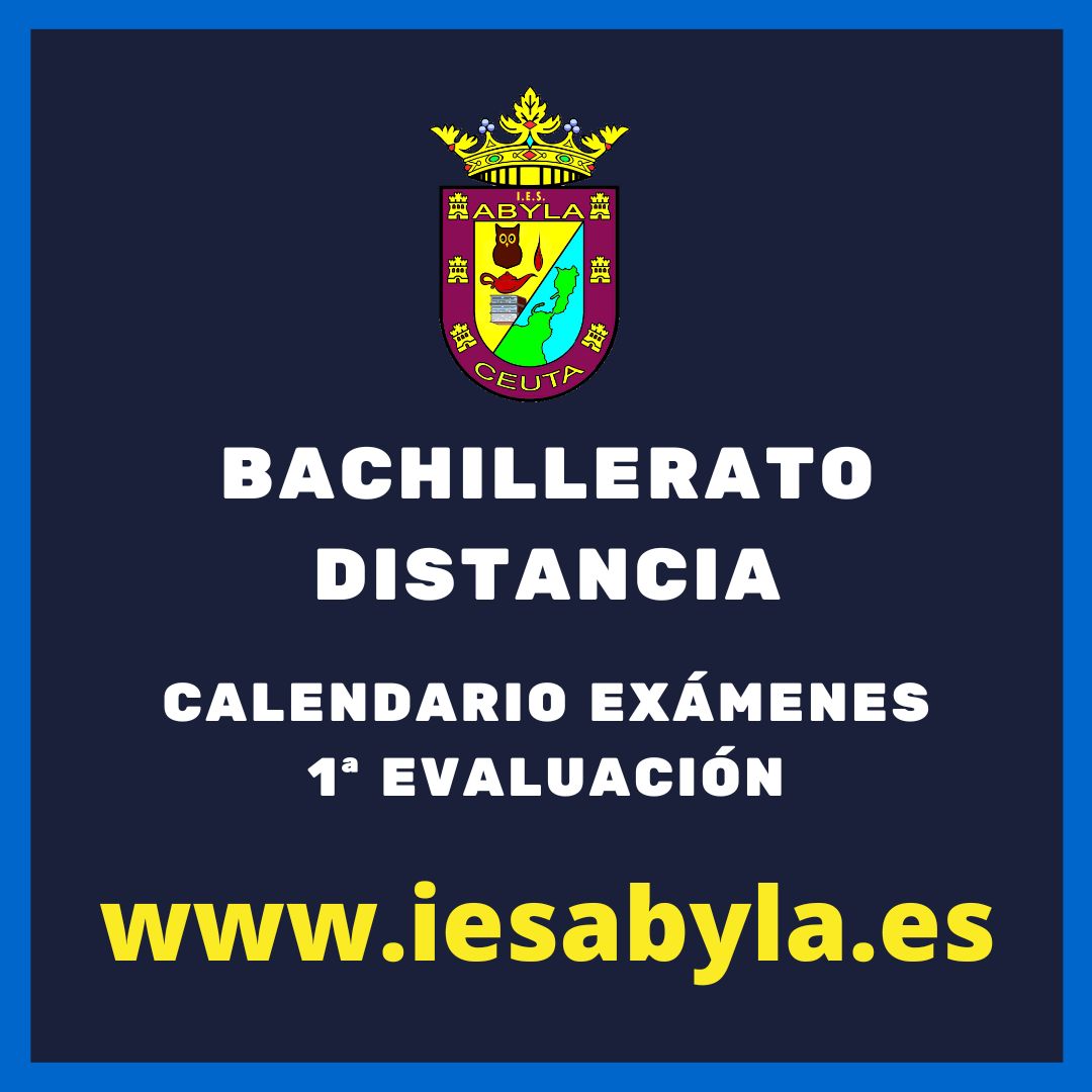 calendario examenes Bach DISTANCIA