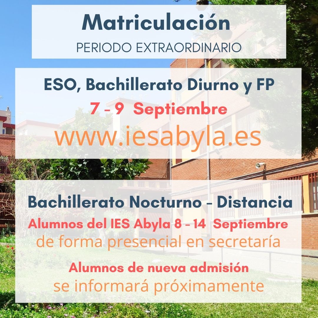 eDICION Matricula Periodo Extraordinario